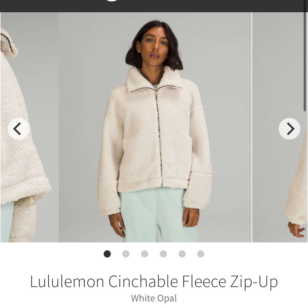 Lululemon White Opal Fleece Jacket
